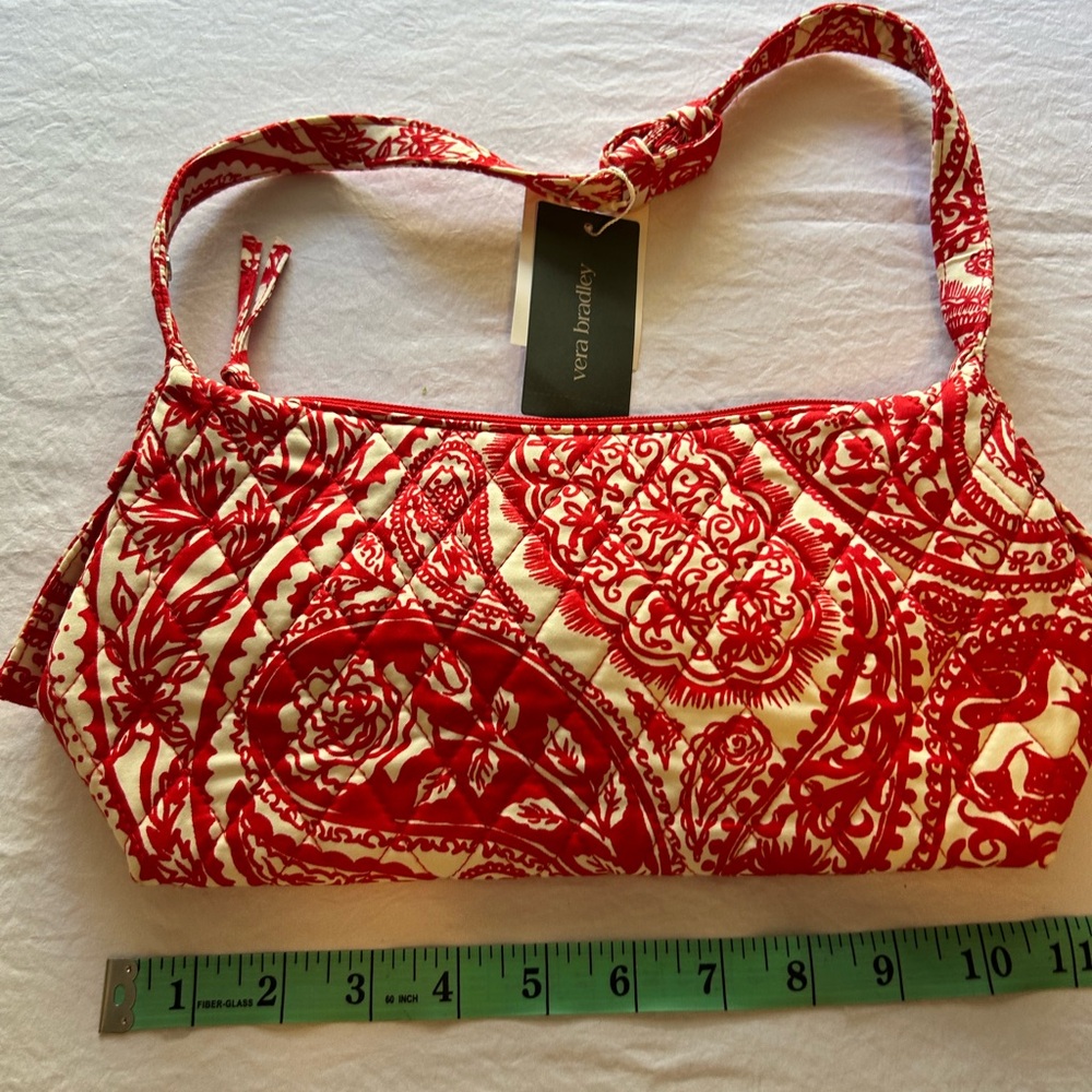 Vera Bradley Red & Cream Quilted Shoulder Bag new